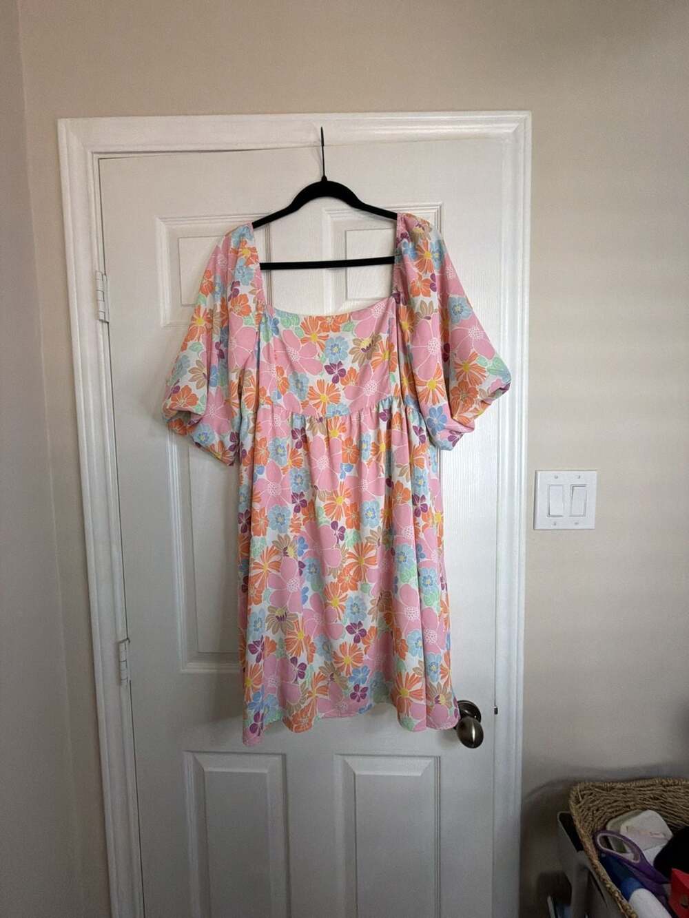 It's All For Fun Floral Print Babydoll Mini Dress Size XL